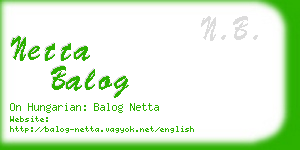 netta balog business card